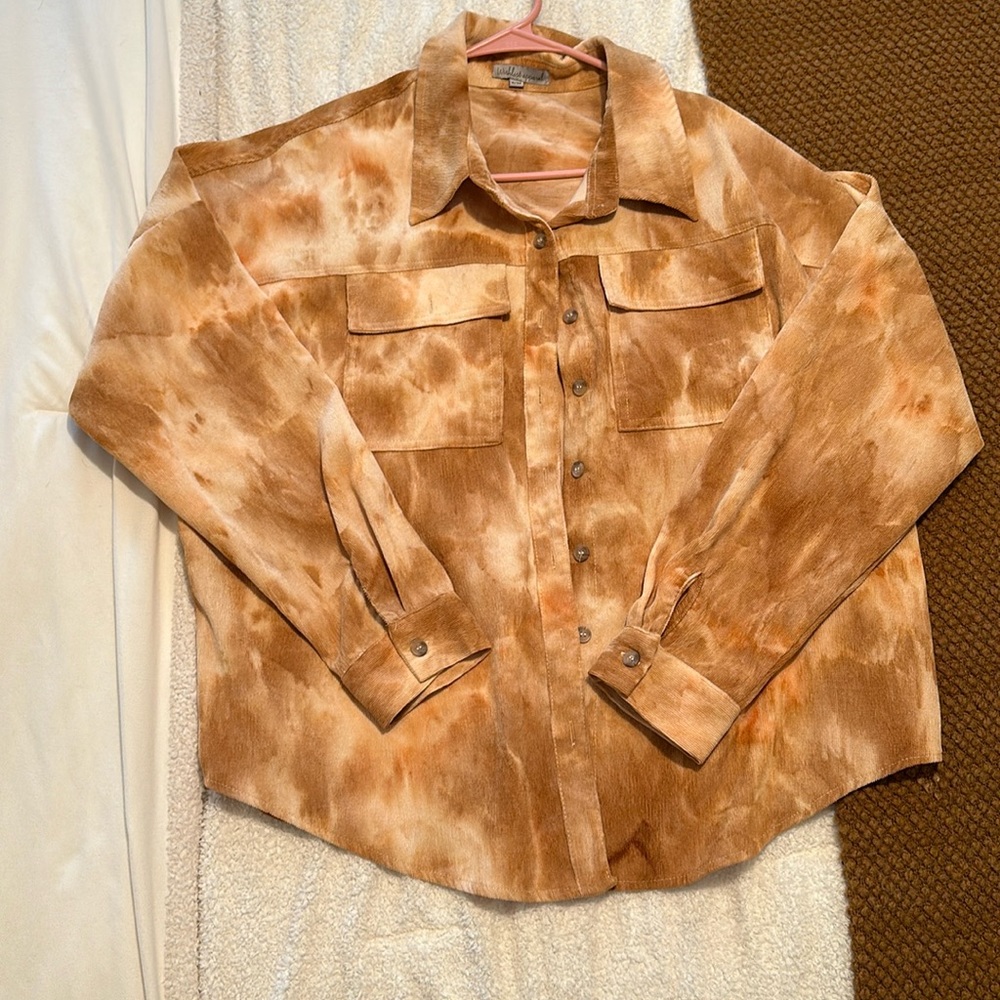 Tye dye button up western top